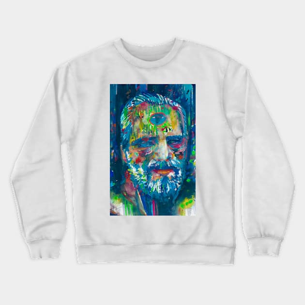 PHILIP K. DICK watercolor portrait .5 Crewneck Sweatshirt by lautir